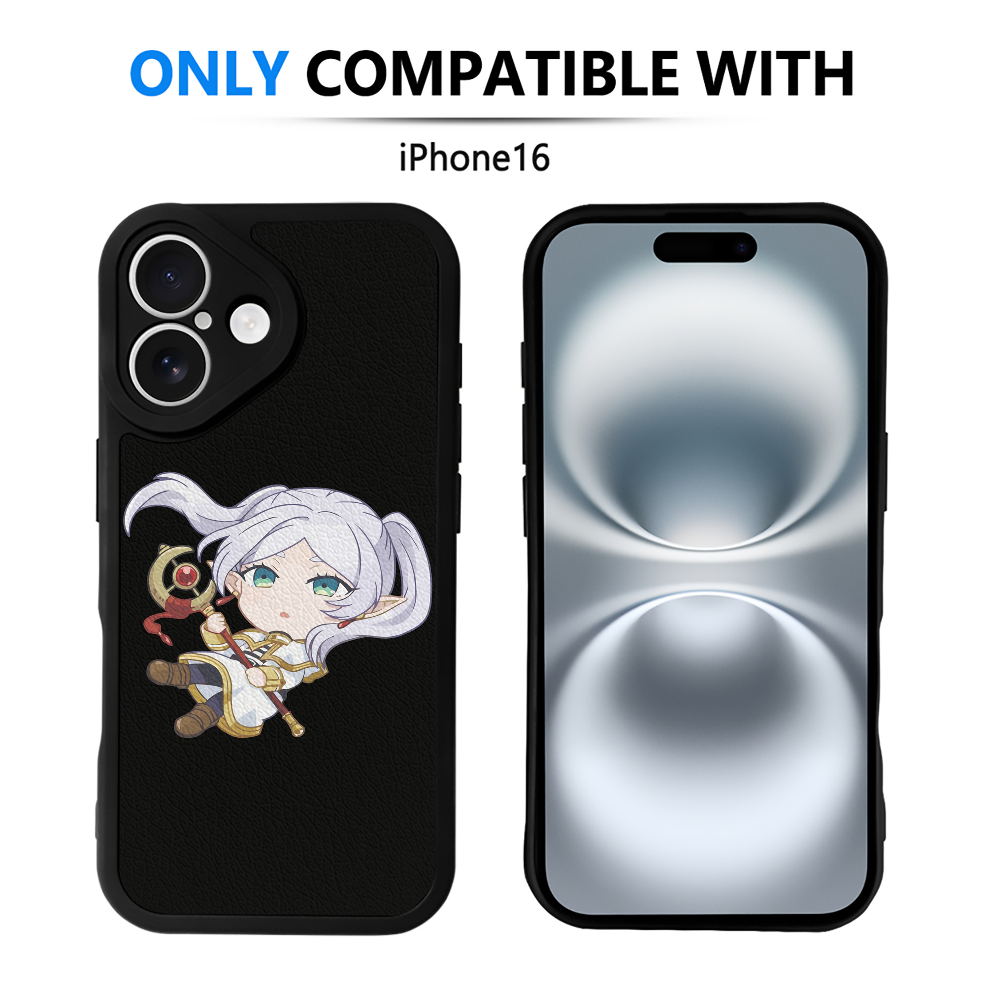 （画像用） 葬送のフリーレン Frieren 【iPhone 16シリーズ対応】シリコンスマホケース（レザー調） 材質：シリコン